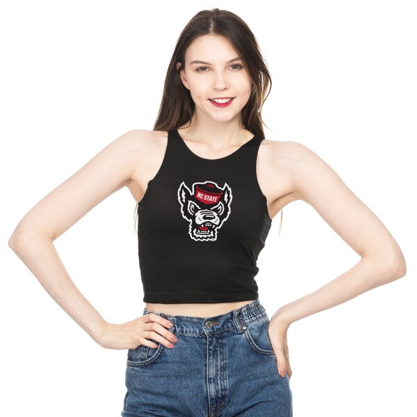 Black Ladies Crop Tank Top - Wolfhe